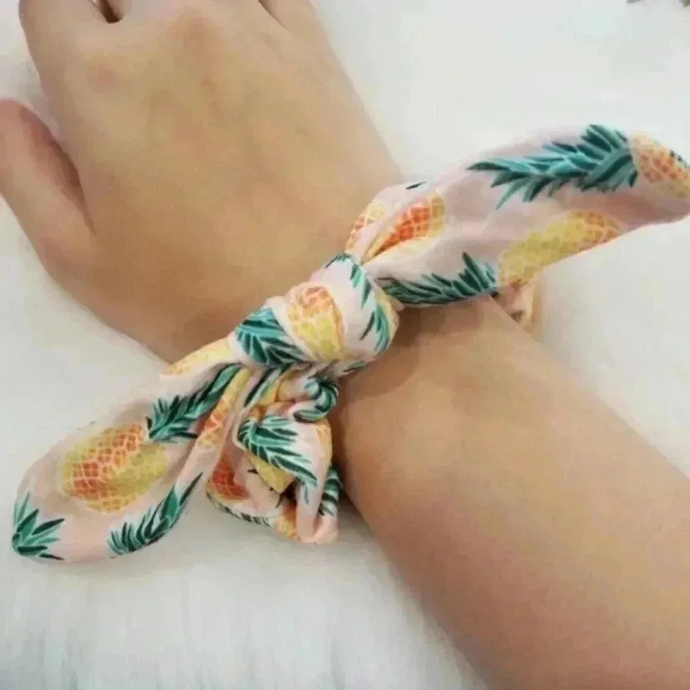 Peach pineapple scrunchie